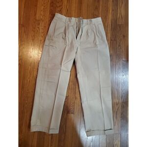 EUC Men's Pants NAUTICA RIGGER twill Khaki 36WX30L classic fit/double pleat